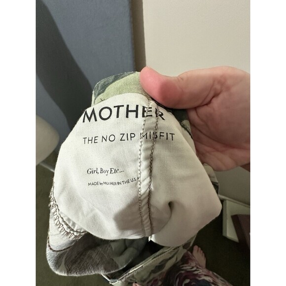 Mother‎ Pants Green The No Zip Misfit Double Time Camouflage Side Stripe Size 26 - Picture 12 of 13